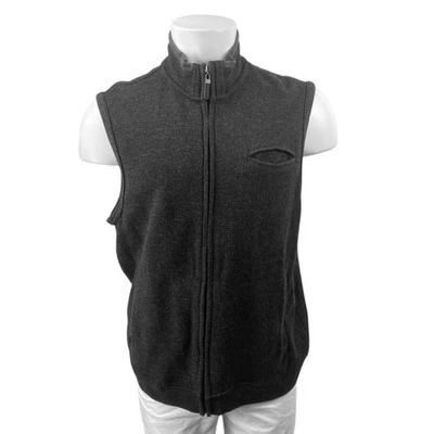 Tasso Elba Men's Black Sleeveless Full Zip Stand Collar Sweater Vest Jacket Sz L - Image 1 of 4
