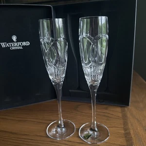 Beautiful Waterford WEDDING VOWS Champagne Toasting Flutes, Pair NIB - Picture 1 of 9