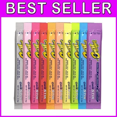 Paquete a granel de mezcla de bebidas Zero Qwik Stik - 500 porciones en 10 sabores irresistibles Foto 1 de 2