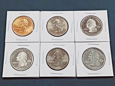 2003 Arkansas State Quarters Set!   6 Different coins! 1 90% silver!!    L68 - Image 1 of 3