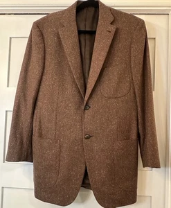 Gianluca Isaia Napoli Brown Tweed Wool Sport Coat 40 R 50 R EU US Made In Italy - Picture 1 of 10