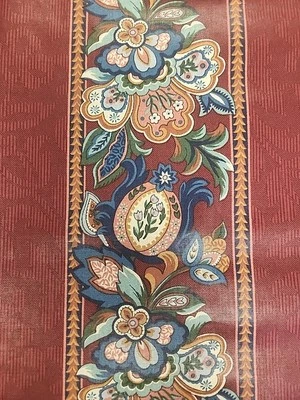 Vintage 1991 Richloom Jacobean Floral Fabric Chintz Polished 6 Yards X 56” - Image 1 of 4