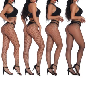 Fishnet Stockings Fishnet Tights Thigh High Stocking Pantyhose High Waist Tights - Picture 1 of 12