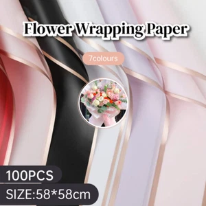 100Pcs Floral Bouquet Wrapping Paper Waterproof Craft Sheets for FlowerPackaging - Picture 1 of 24
