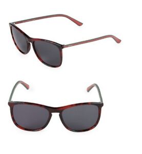 Unisex Authentic Gucci 53MM Square Sunglasses Havana Red Was $350