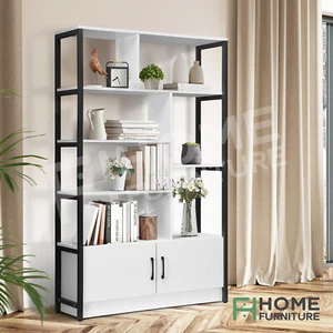 5 Tier Display Cabinet Shelf Storage Home Bookshelf Bookcase Stand Rack White - Picture 1 of 12