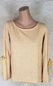 Max Studio Weekend Sweater Womens Size Medium Bell Sleeve Top Yellow Heathered B - Picture 1 of 6