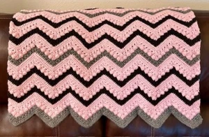 Hand Crocheted Baby Afghan 32" X 33" - Picture 1 of 2