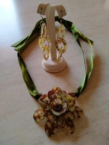 Parure Orecchini E Collana In Plexiglass - Foto 1 di 2