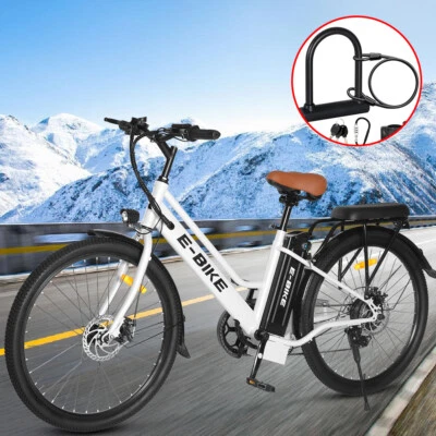 2025 E-Bike 26'' for Adults Electric Bike City Cruiser Bicycle Commuter Ebike US - Image 1 of 4