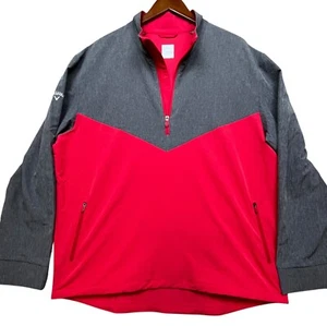 Pullover Callaway Swing Tech para hombre XL rojo/gris 1/4 cremallera ligero cortavientos de golf - Imagen 1 de 9