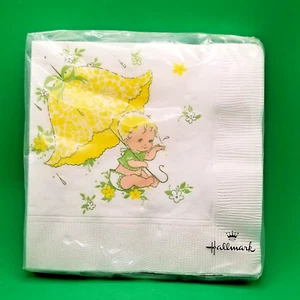 Vintage 1980er Hallmark Baby Shower Papierservietten 20 ct ~ versiegelt Neu aus altem Lagerbestand - Bild 1 von 6
