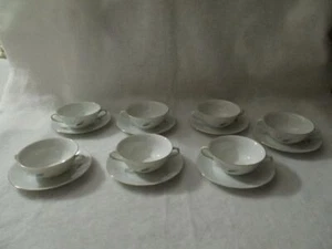 2 Piece Hertel Jacob Bavaria Germany Double Handled Cream Soup Bowl & Saucer Set - Foto 1 di 12