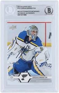 Autographed Jordan Binnington Blues Hockey Slabbed Card Item#12609845 COA - Picture 1 of 2