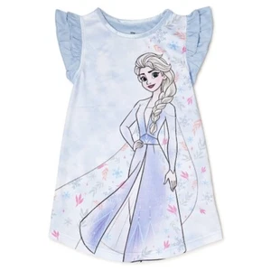 Frozen 2 Girl Pajama Nightgown 2T New with Tags Blue Elsa Flutter Sleeves Soft - Picture 1 of 4