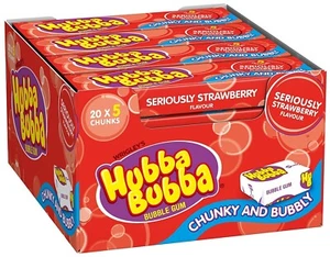 20x Wrigley's Hubba Bubba Seriously Sabor Fresa Burbuja Goma Gruesa y Burbujeante - Imagen 1 de 5