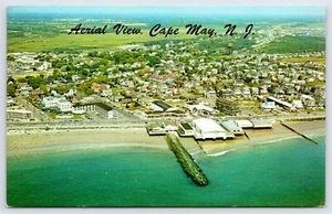 Postcard Aerial View Of Cape May, Convention Hall Beach, New Jersey Posted 1976 - Picture 1 of 2