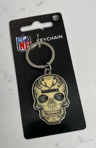 NFL LAS VEGAS RAIDERS 2" METAL SKULL CANDY DIE-CAST KEYCHAIN by UPI. - Picture 1 of 4