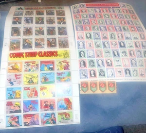 Vintage Stamp Civil War Presidents Comic Strips Lot Mixed Loose Stamps Book - Picture 1 of 13