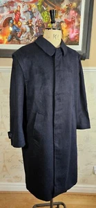 Hugo Boss Alpaca Wool Overcoat Men's 48 Peek & Cloppenburg 90's Navy Blue Trench - Picture 1 of 19