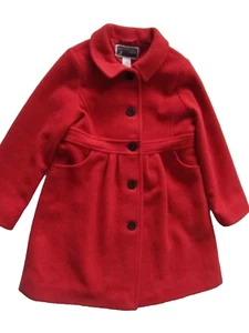Abrigo Janie and Jack Holiday Cheer 4T 5T rojo Melton usado en excelente estado - Imagen 1 de 2