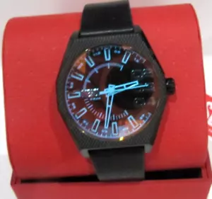 Diesel DZ2175 Reloj Hombre 43mm Raspador 3 Manejas Acero Inoxidable Cuero Negro Nuevo con Etiquetas $170 - Imagen 1 de 8