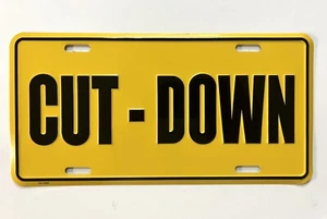 Kirk McCullough-CUT-DOWN aluminum license plate. Yellow  - Picture 1 of 2
