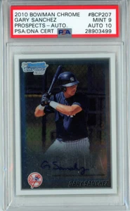 2020 Bowman Chrome Gary Sanchez #BCP207 Prospects Auto PSA 9 - Bild 1 von 2