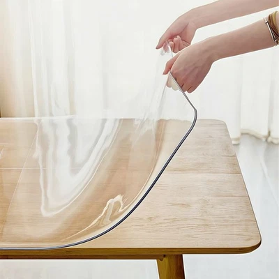 1.5mm Table Protector PVC Tablecloth Cover Protector Desk Pad for Dinning Room - Image 1 of 4