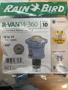 Paquete de 10 boquillas giratorias Rain Bird R-VAN-14-360 | 8' a 14' | rotación 360 - Imagen 1 de 1