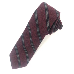 Vintage RESILIO 100% Wool Tie Stripe Red Navy Ivory Men's Imported from Scotland - Picture 1 of 5