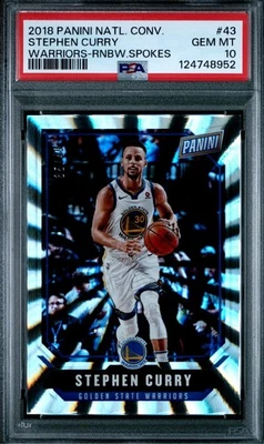 Stephen Curry 2018 Panini Natl Convention Rainbow Spokes/49 PSA 10 GEM #43 Foto 1 de 2