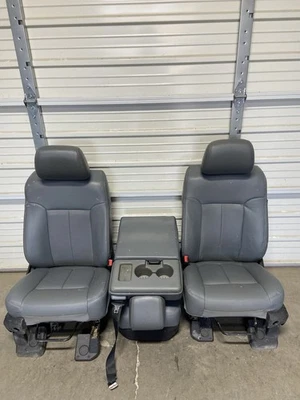 Ford F250 1999-2016 F350 F450 Super Duty gris vinilo asientos delanteros Foto 1 de 4