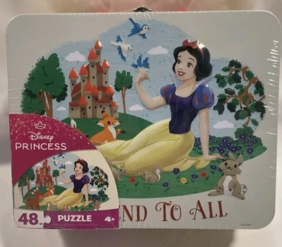 Rompecabezas Princesa Disney BLANCANIEVES 48 piezas 12,5" x 15" en lonchera de metal! Foto 1 de 2