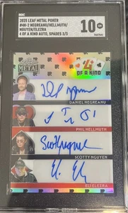 2025 Leaf Poker Daniel Negreanu Phil Helmuth Nguyen, Elezra QUAD AUTO 3/3 SGC 10 - Picture 1 of 2