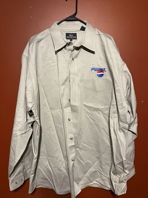 Pepsi Cola Button Down Uniform Long Sleeve Work Shirt XL Embroidered Logo - Image 1 of 4