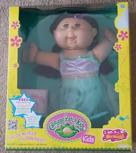 CABBAGE PATCH KIDS 14" ASIAN GIRL MERMAID PLUSH DOLL BROWN EYES ORIGINAL BOX - Picture 1 of 10