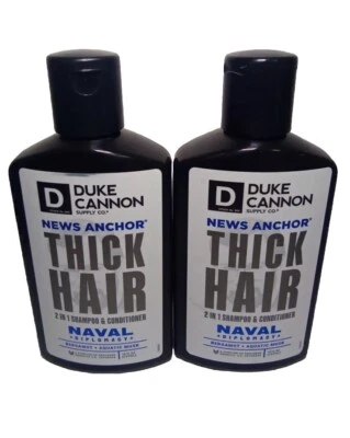 Duke Cannon News Anchor THICK HAIR 2 in 1 Shampoo & Conditioner Naval 2PK x 10oz - Image 1 of 2