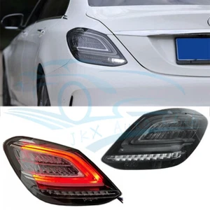 For Mercedes Benz C Class 2014-2021 Smoked LED Tail Light Sequential Rear Lamp k - Picture 1 of 7