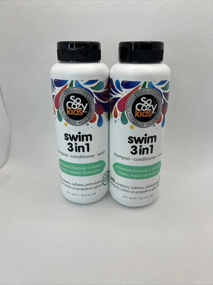 Lote de 2 Champú Acondicionador Jabón Corporal So Cozy Kids Swim 3 en 1 Elimina el Cloro Foto 1 de 1
