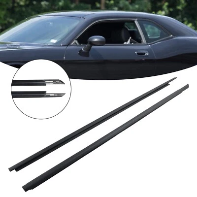 2pcs Front Door Window Belt Weatherstrip Fit For DODGE CHALLENGER 2008-2017 - Image 1 of 4