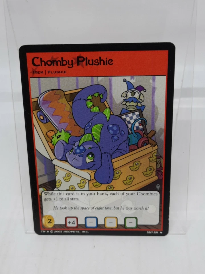 CHOMBY PLUSHIE  58/120 Curse of Maraqua Neopets 2005  Uncommon LP - Image 1 of 1