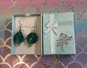 Twisted Glass Bead Earrings. Gift Boxed. - Picture 1 of 4