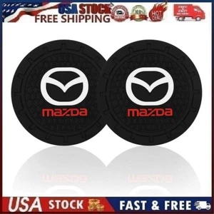 2 pk Cup Mat Car Drink Holder Insert Silicone Coaster Set for Mazda Style 2 - Picture 1 of 12