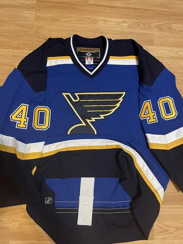 Patrick Lalime ST. LOUIS BLUES AUTHENTIC KOHO NHL Hockey JERSEY Blue Home 58 Cover