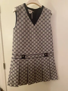 Authentic Gucci Kids Girls Sleeveless Canvas GG logo Dress 10 NWT $770 - Picture 1 of 10