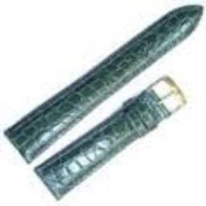 BRACELET MONTRE CROCODILE VERT LARGEUR 14mms BOUCLE NICKELEE - Picture 1 of 1