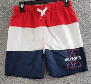 Tommy Hilfiger Block Drawstring Board Shorts Boys L(16/18) Tommy Red Back Pocket - Picture 1 of 16