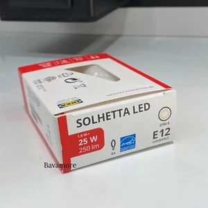 IKEA SOLHETTA LED bulb E12 250 lumen, chandelier/opal 2700 K (2-PACK) NEW - Picture 1 of 2