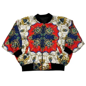 Vtg 80's Whipp Bootleg Style Satin Jacket Bomber Crop Big Shoulder Pads Womens - Picture 1 of 9